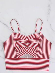 <span class=keywords><strong>Para</strong></span> <span class=keywords><strong>Amazon</strong></span> New Ladies Cross-Border Europa América Vestido 10645 Tirantes a rayas Casual Liso Teñido Gasa Hasta el suelo <span class=keywords><strong>para</strong></span> - Product Image 4