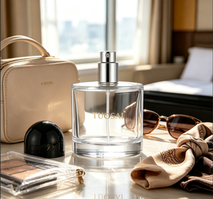 <span class=keywords><strong>Lechan</strong></span> Luxe Cilindrische Ronde Zware Bodem Geur Glazen Parfumflesjes Leeg met Pompsprayer 100ml 50ml 30ml - Product Image 5