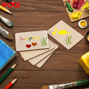WOQI bitmemiş gravür boşlukları dikdörtgen ahşap plak plaklar DIY sanat zanaat proje dekorasyon için - Product Image 5