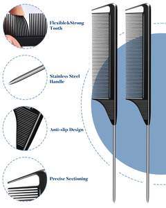 Pinces crocodiles sans pli pour bigoudis avec 2 peignes de séparation pour <span class=keywords><strong>la</strong></span> coloration et le coiffage des tresses - Product Image 6
