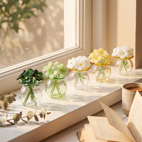 Ensemble de petits vases à fleurs en verre de style Murano faits à la main, vases en cristal miniatures pour la décoration de table à la maison, cadeau de mariage