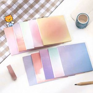 Notes autocollantes japonaises multicolores dégradées, de haute qualité, aux couleurs chaudes et simples, magnifiques et pratiques, fournitures de bureau pour mémos. - Product Image 1