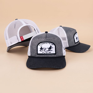 Casquette de baseball rétro style western avec patch brodé Cowpuncher, casquette trucker en maille personnalisée à fermeture snapback pour hommes, très vendue - Product Image 6