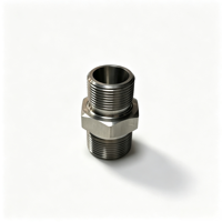 Adaptateur droit mâle haute pression en acier inoxydable, raccord hexagonal à double filetage extérieur, connecteur de tuyauterie hydraulique tourné CNC