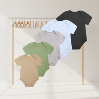 Combinaison pour bébé fille nouveau-né en coton, couleur unie, douce, vente en gros, combinaison une pièce
