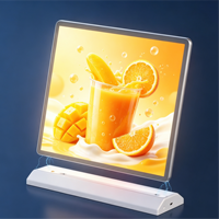Boîte à lumière LED magnétique rechargeable sans fil avec cadre en aluminium 2000 lumens, panneau publicitaire de bureau A4 A5 double face
