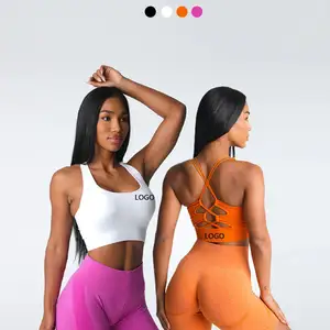 Dos ouvert toute la journée soutien prospérer femmes dos nu Gym Yoga coton sport sans couture chaud sexy xxxx soutien-gorge de sport Corset haut fitness