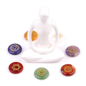 Wholesale 25mm Natural Amethyst and Rose Quartz Chakra Rune Set Metatron <strong>Witch</strong> Healing Stones Polished <strong>Crystal</strong> for Feng Shui - Product Image 5