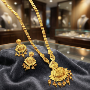 Wholesale 14K 18K 24K Micro Gold Filled Forming Long Necklaces, Brass Gold Fashion Jewelry Set, Traditional Design Jewelry Set. - Product Image 4