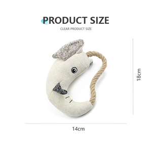 Anillo de rinoceronte de punto duradero con diseño de forma de animal, cuerda de peluche a granel, juguetes para masticar perros elegantes - Product Image 2