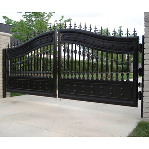 Biệt thự sử dụng sắt hiện đại tự động sang trọng thép biệt thự tùy chỉnh kích thước Swing đường lái xe cửa rèn sắt chính thiết kế cổng - Product Image 5