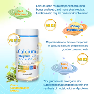 Comprimés OEM de calcium, fer, zinc, sélénium et vitamine D3 les plus vendus pour le soutien osseux et musculaire, l'immunité et la croissance - Product Image 5