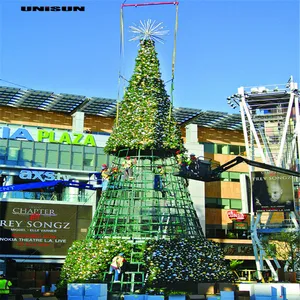 Arbre de Noël commercial extérieur de grand centre commercial géant de cadre en métal avec la décoration programmée d'éclairage