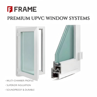 Ventanas Abatibles de PVC de Alta Resistencia con Perfiles de Acero y Vidrio Transparente, Solución Completa para Materiales de Construcción, Directo de Fábrica