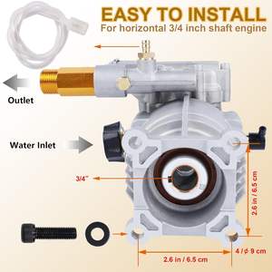 <span class=keywords><strong>Pompe</strong></span> à pression horizontale à arbre de 3/4 pouces, 3400 PSI, triple piston, vente en gros d'usine - Product Image 5