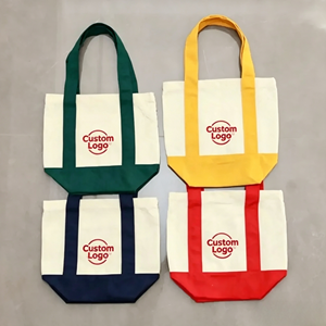 <span class=keywords><strong>Sac</strong></span> fourre-tout en toile de coton personnalisé avec logo brodé, rose, menthe, bleu, <span class=keywords><strong>vert</strong></span>, jaune, rouge, petit, <span class=keywords><strong>mini</strong></span>, poignée renforcée, cadeau - Product Image 1