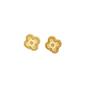 Boucles d'oreilles pour femmes sur Amazon en or 18 carats avec trèfle à quatre feuilles plaqué acier titane design élégant polyvalent en acier inoxydable - Product Image 5