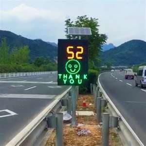 مصنع الصين أدى الشمسية للرادار علامة الحد الأقصى للسرعة إشارات المرور الألومنيوم 1-كم/ساعة سلامة الطريق - Product Image 6