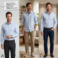 Tissu de chemise de haute qualité en coton compact 40S teint en fil, tissé, 150 GSM, à grandes rayures, effet délavé, pour uniforme de bureau décontracté homme/femme