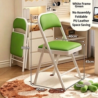 Chaise de salle à manger pliante en cuir PU, sans assemblage, gain de place, siège pliable pour la maison, le salon, l'appartement locatif, le bureau, la salle de conférence