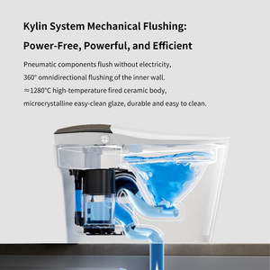 Nhà Máy Bán buôn nước Closet P-trap một mảnh hiện đại nhà vệ sinh giấu bể nước không điện tuôn ra phòng tắm WC nhà vệ sinh bát - Product Image 2