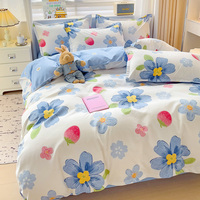 Ensemble de literie en polyester de qualité supérieure 4 pièces, taille king, housse de couette et drap blancs