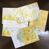 Tarjeta de Felicitación de Papel Artístico con Relieve de Lujo Personalizada con Estampado en Lámina para Regalo Corporativo