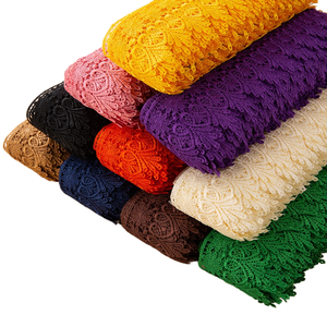 Ricamo floreale Guipure pizzo rifilatura nastro multicolore solubile in acqua poliestere ecologico pizzo per cucire bordo per sposa - Product Image 1