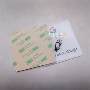 Stiker Epoxy ulasan Google 80*80mm NFC NTAG213 215 216 Label jendela/Tag meja untuk Yelp Tripadvisor restoran/hotel