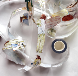 أشرطة <span class=keywords><strong>PET</strong></span> مخصصة بالجملة، أشرطة بمناظر طبيعية مائية لمستلزمات دفاتر اليوميات وألبومات القصاصات والمواد التزيينية مع مشبك زخرفي. - Product Image 2