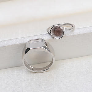 Accessoires pour anneaux en argent S925 à faire soi-même, paire d'anneaux pour cheveux en forme de pneu pour hommes et femmes, gel de finition semi-fini - Product Image 4