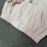 Sweat à capuche zippé épais style rétro américain avec broderie fleur de prunier, polyvalent et tendance urbaine