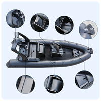 Ce bateau pneumatique rigide de luxe (RIB) pour l'aviron et la pêche en matériau Hypalon FRP avec moteur hors-bord pour les sports nautiques