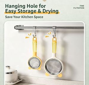 <span class=keywords><strong>Cuillère</strong></span> passoire à mailles fines portable, idéale pour la préparation de repas pour bébés, le tamisage d'œufs, de liquides et de farine, ustensile de cuisine et de pâtisserie, filtre domestique – Le choix le plus populaire - Product Image 5