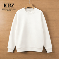 Sweat-shirt col rond pour homme OEM en coton épais, imprimé numérique, couleur unie, haut de gamme, décontracté, printemps-automne