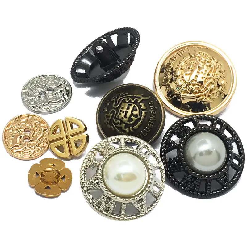 Designer Shirt Fancy Types Gold Large Coat Sewing uniform Metal Buttons For Clothing Custom Logo