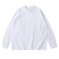 T-shirt en coton épais à col rond et manches longues pour hommes et femmes, personnalisable avec logo, décontracté, basique, respirant, léger et doux, vente en gros