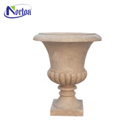 Maison personnalisée villa pot de fleurs en marbre décoratif état style antique belle sculpture pots de fleurs en pierre sculpture
