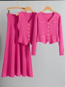 Completo Casual Stampato da <span class=keywords><strong>Donna</strong></span>: Giacca + Maglia con Scollo a V + Pantaloni in Maglia, Set Tre Pezzi - Product Image 5