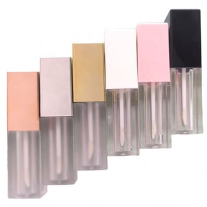 In Stock White Black Gold Silver Cap 5ML Square Lip <b>Gloss</b> Tube Container Custom Logo Lipgloss Tube - Product Image 3