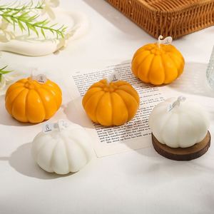 เทียนหอมรูปฟักทองน่ารัก ทำมือ สำหรับตกแต่งบ้านในวันฮาโลวีน - Product Image 1