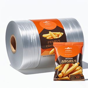 Rollo laminado de plástico de calidad alimentaria para embalaje de aperitivos, tamaño personalizado con impresión de logotipo, papel de aluminio, envoltura suave para embalaje de galletas - Product Image 3