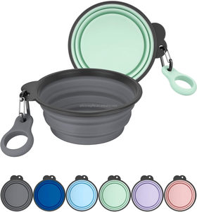 Tazón Plegable Ecológico y Portátil <span class=keywords><strong>para</strong></span> <span class=keywords><strong>Perros</strong></span>, Tazón de Viaje de Silicona Resistente con Mosquetones <span class=keywords><strong>para</strong></span> Alimentar Mascotas y Usar en Movimiento - Product Image 3