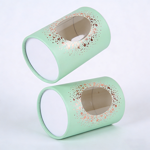 Emballage en tube de papier kraft rond pour thé, tube en carton biodégradable avec fenêtre transparente - Product Image 3