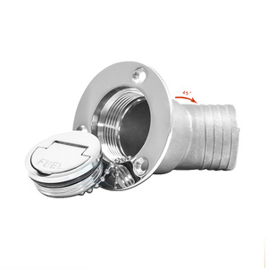 Bouchon de réservoir de carburant en acier inoxydable à ouverture rabattable, angle de 45 degrés, accessoire de quincaillerie pour bateaux et yachts marins - Product Image 1