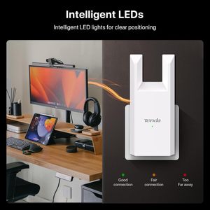 Extenseur <span class=keywords><strong>WiFi</strong></span> Tenda N300 300 Mbps, amplificateur de signal externe, port Ethernet, 800 m² Répéteur bibande avec modes AP et couverture étendue - Product Image 5