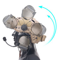Ensemble d'adaptateurs de rail pour casque tactique Z-TAC CIII (version rapide) étanche compatible PTT pour opérations en extérieur modèle Z154-FG