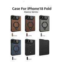 Étui de téléphone OEM ODM pour iPhone 18 Duo, personnalisable avec différents styles, étui magnétique pliable avec support anneau pour doigt