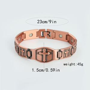 Elegante Juego de Pulseras de <span class=keywords><strong>Metal</strong></span> con Decoración de Cruz en Tono Rosa, Accesorio de Moda Diaria para Mujer - Product Image 5