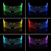 Lunettes LED en acrylique lumineuses, 12 modes, musique, design numérique en nid d'abeille, pour fêtes et événements, cadeau, vente en gros